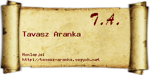 Tavasz Aranka névjegykártya